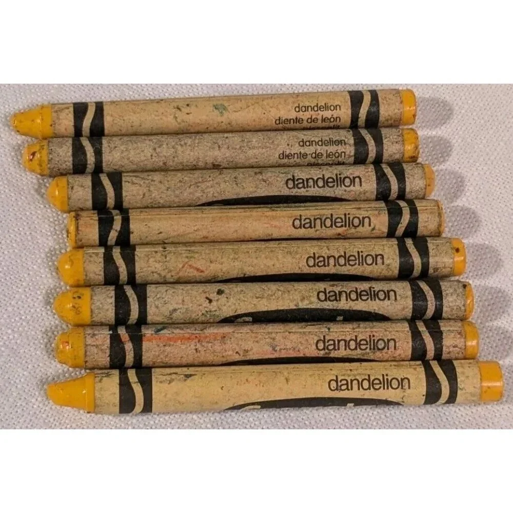 Crayola Crayons Dandelion Yellow Discontinued Retired Bright Color Set Of 8 Fun
